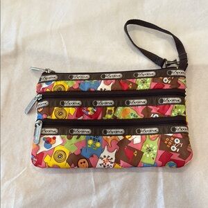 LeSportsac Multicolor Puzzle Print Wristlet